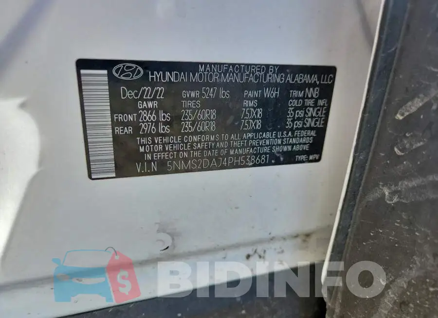 5NMS2DAJ4PH538681 Photo# 12