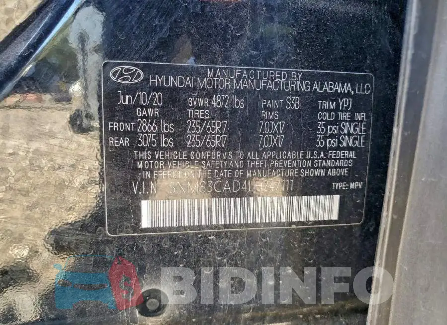 5NMS3CAD4LH247111 Photo# 13