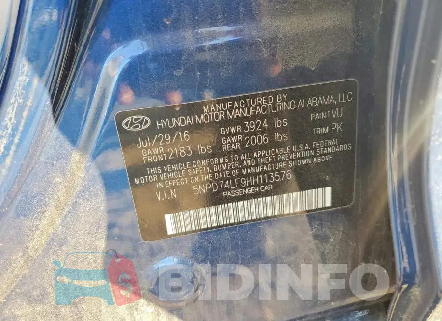 5NPD74LF9HH113576 Photo# 12