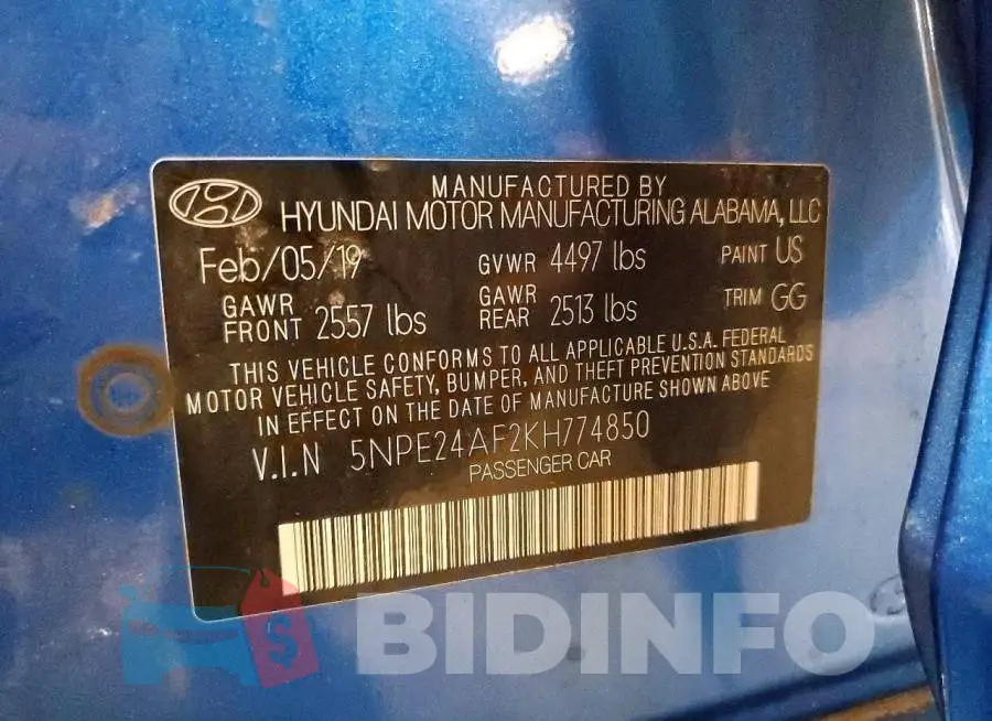 5NPE24AF2KH774850 Photo# 12