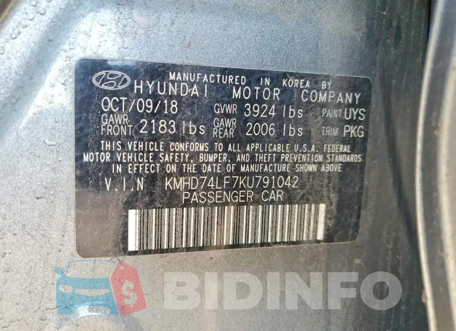 KMHD74LF7KU791042 Photo# 11