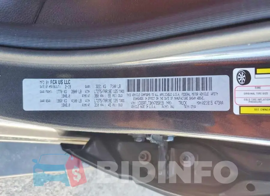 1C6SRFLT3KN785019 Photo# 12