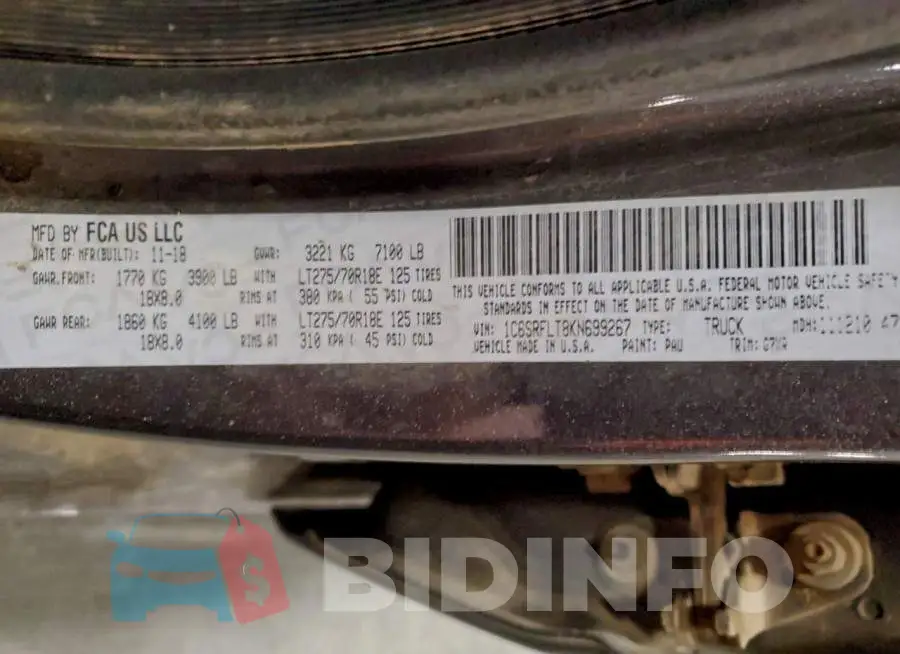 1C6SRFLT8KN699267 Photo# 12