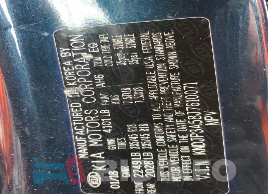 KNDJP3A58J7610071 Photo# 11