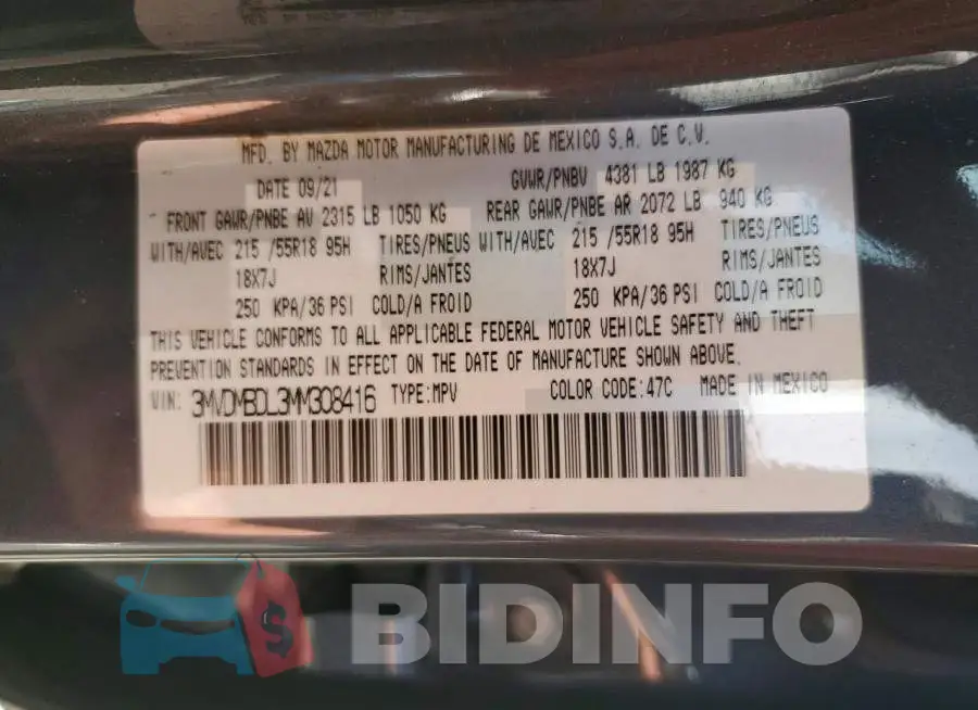 3MVDMBDL3MM308416 Photo# 14