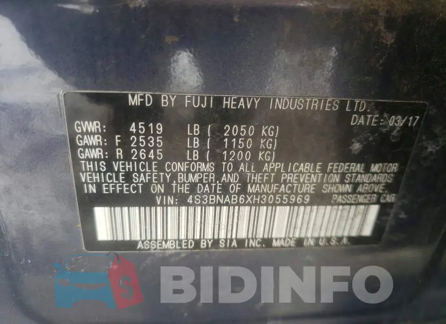 4S3BNAB6XH3055969 Photo# 12