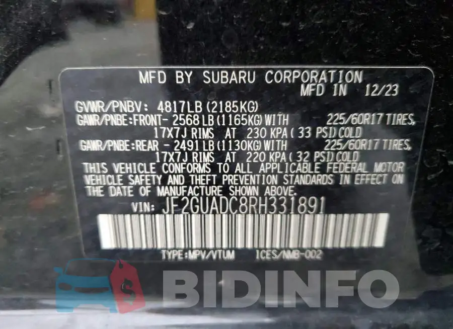 JF2GUADC8RH331891 Photo# 14
