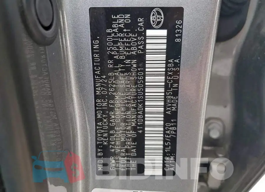 4T1DBADK1SU505601 Photo# 13