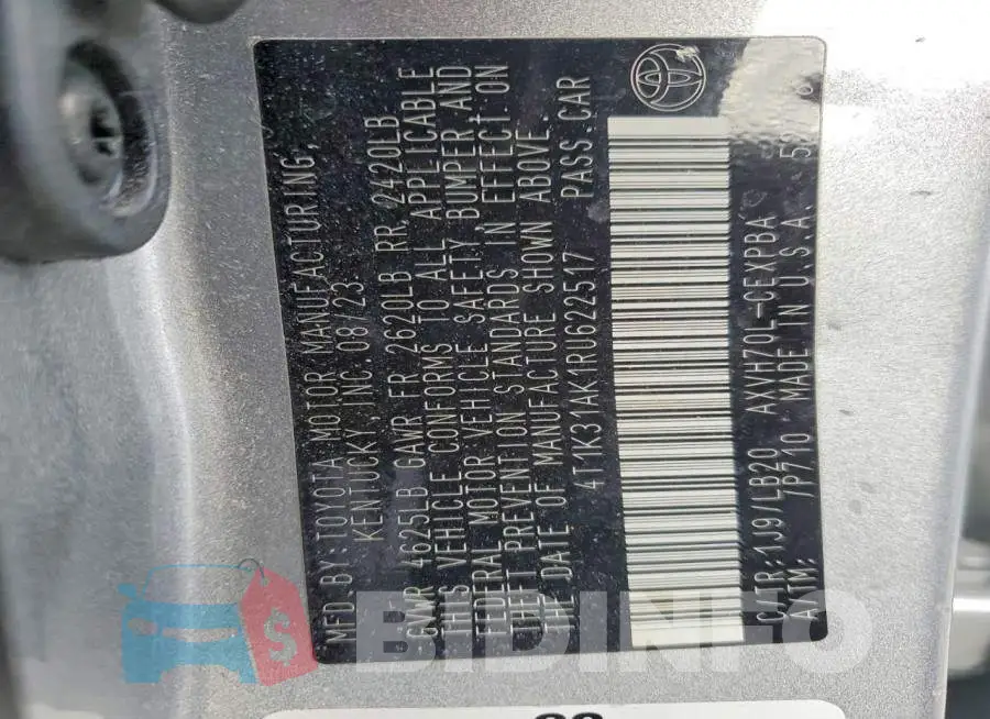 4T1K31AK1RU622517 Photo# 12
