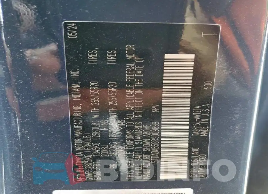 5TDADAB58RS009899 Photo# 13