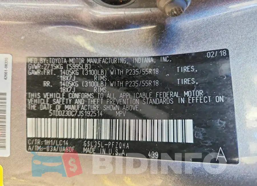 5TDDZ3DC7JS192514 Photo# 13