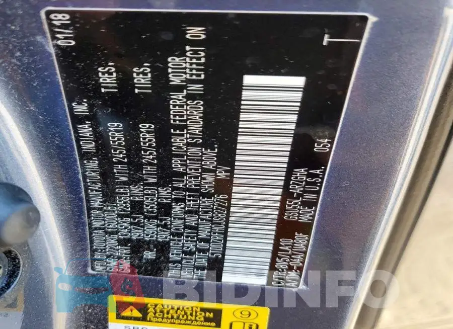 5TDDZRFH0JS827276 Photo# 12