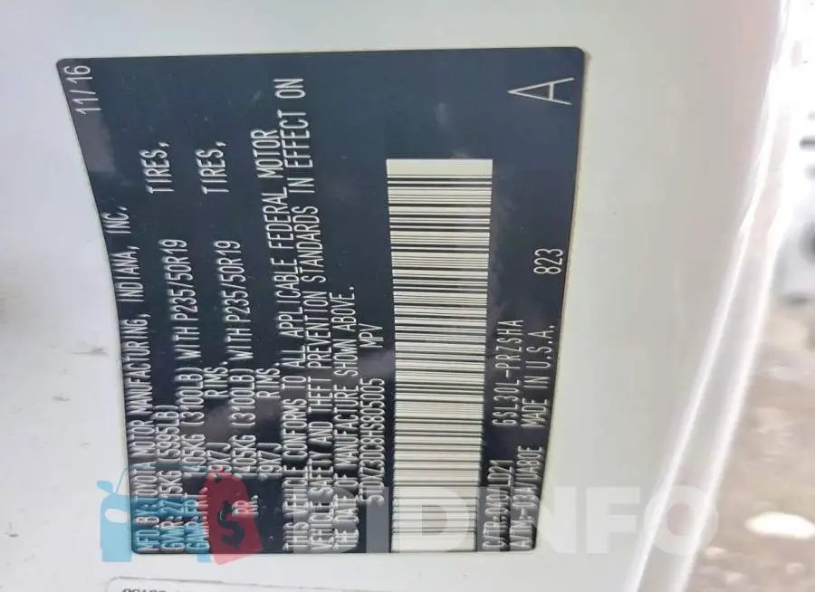 5TDXZ3DC8HS805005 Photo# 13