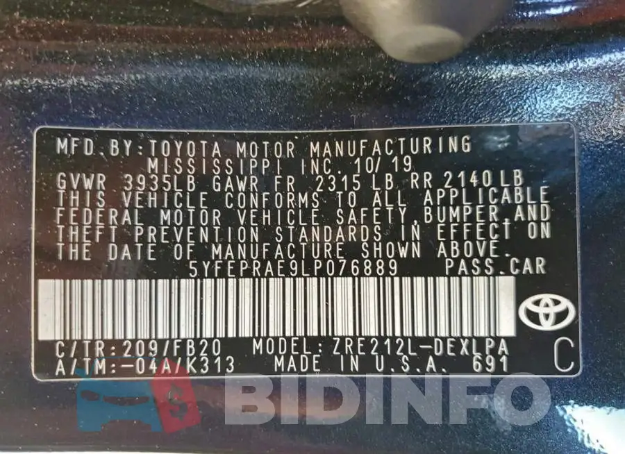 5YFEPRAE9LP076889 Photo# 12