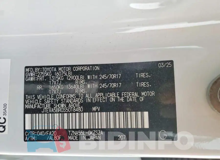 JTEVA5BR0S5018480 Photo# 13
