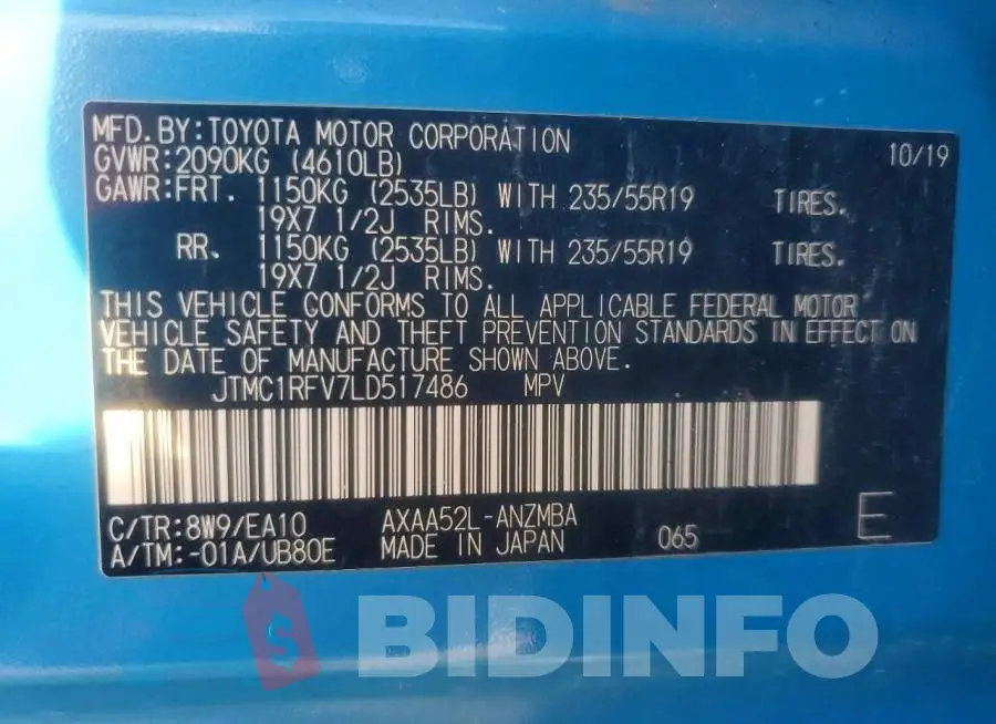 JTMC1RFV7LD517486 Photo# 13
