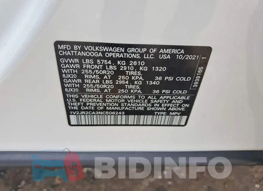 1V2JR2CA3NC506243 Photo# 13