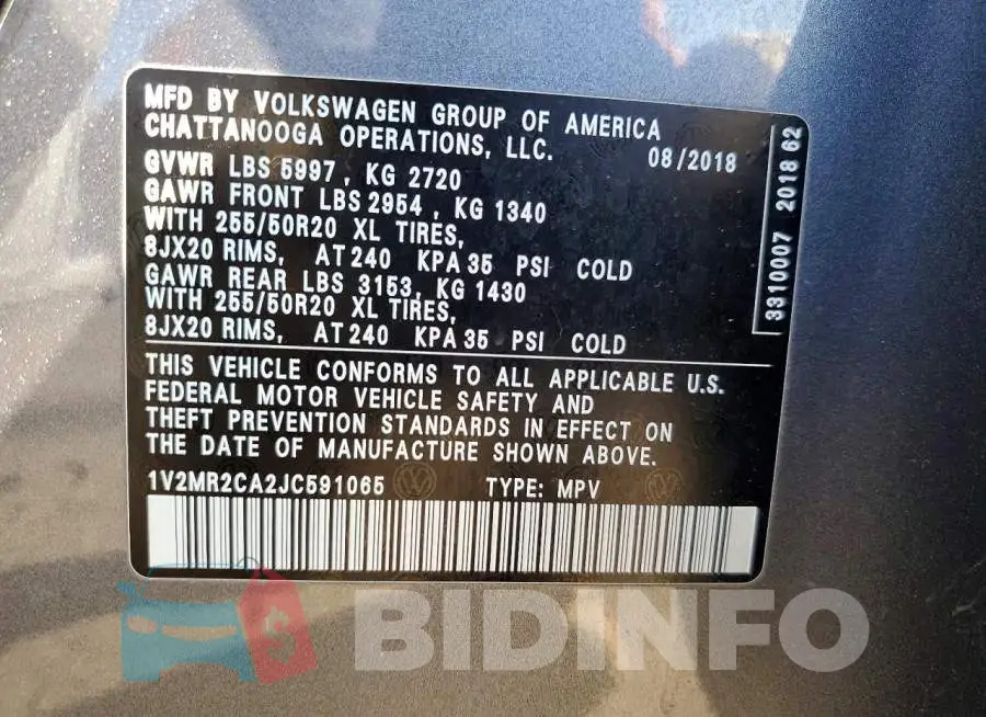 1V2MR2CA2JC591065 Photo# 13