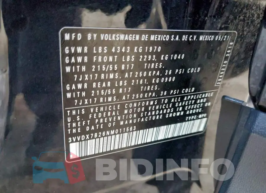 3VVDX7B26NM011563 Photo# 14