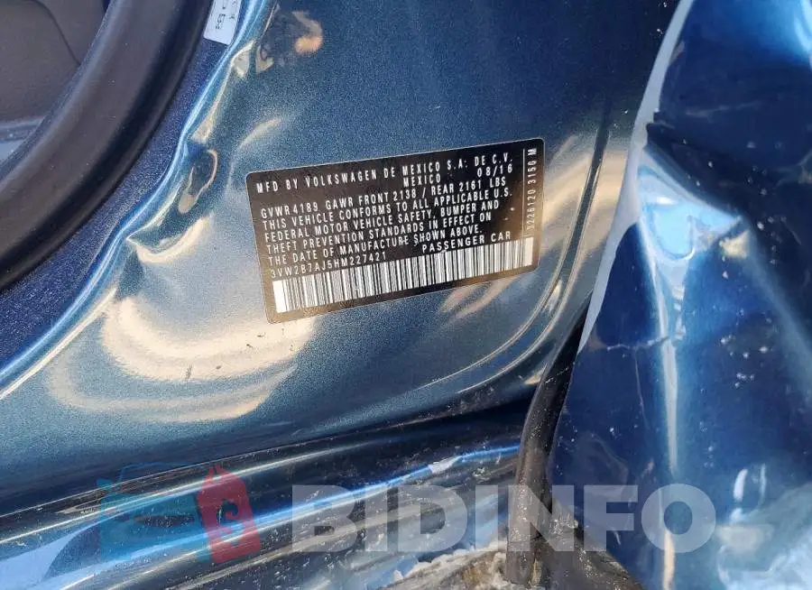 3VW2B7AJ5HM227421 Photo# 12