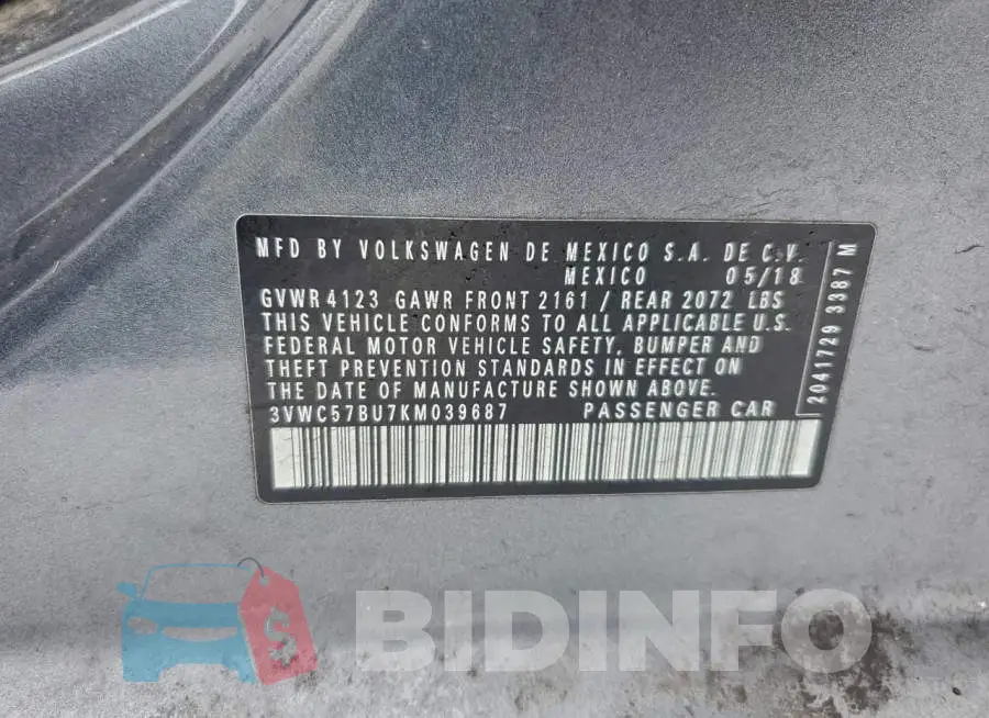 3VWC57BU7KM039687 Photo# 12