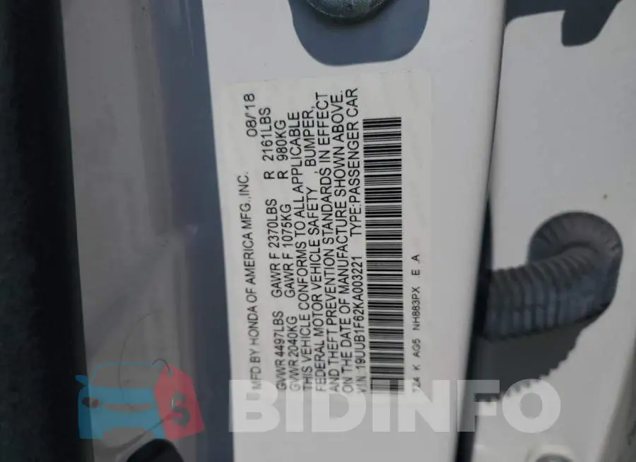 19UUB1F62KA003221 Photo# 12