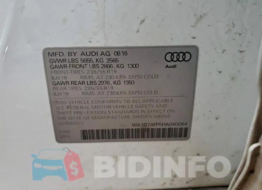 WA1D7AFP5HA040064 Photo# 13