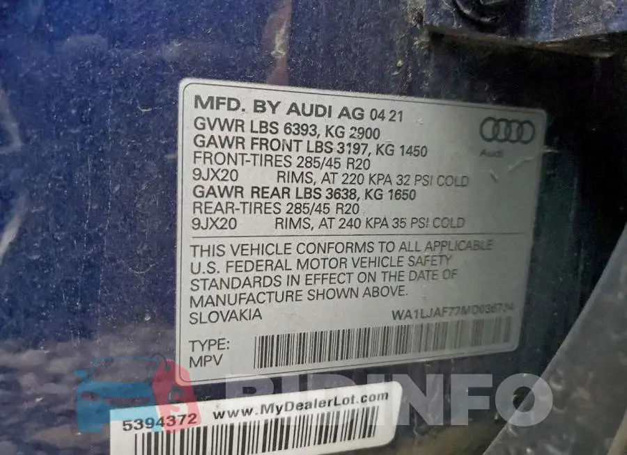 WA1LJAF77MD036734 Photo# 14