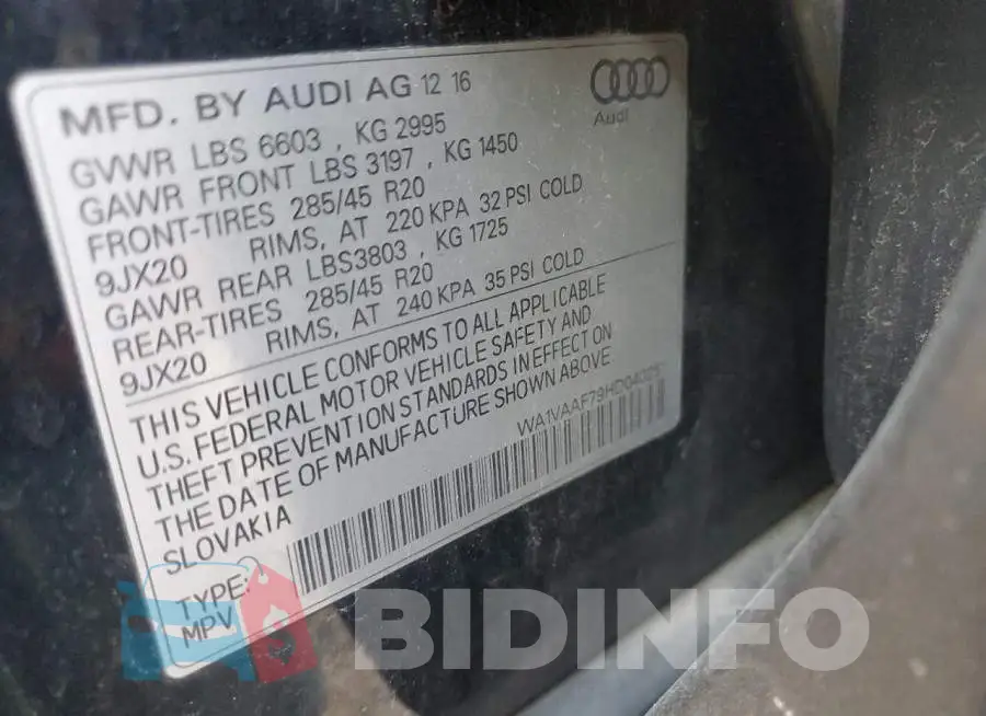 WA1VAAF79HD040251 Photo# 14