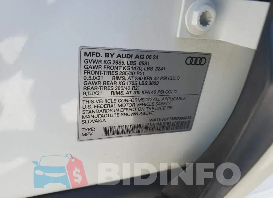 WA1VVBF75SD008222 Photo# 13