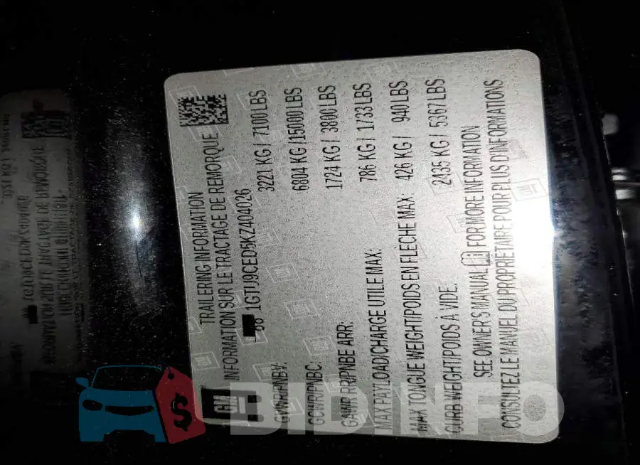 1GTU9CED5KZ404026 Photo# 12