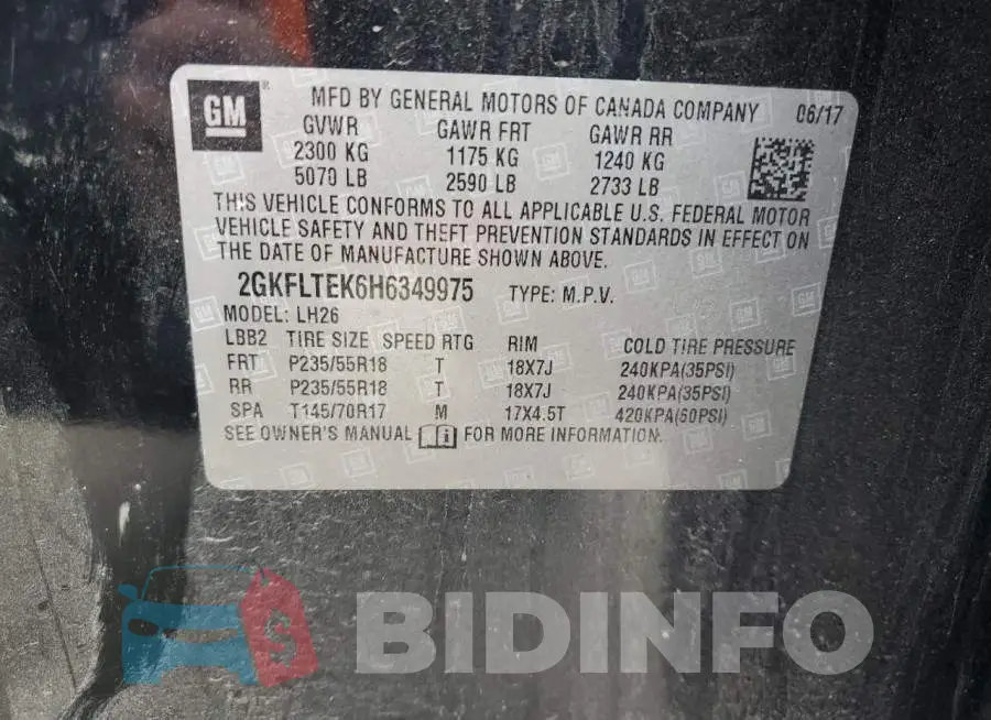 2GKFLTEK6H6349975 Photo# 14