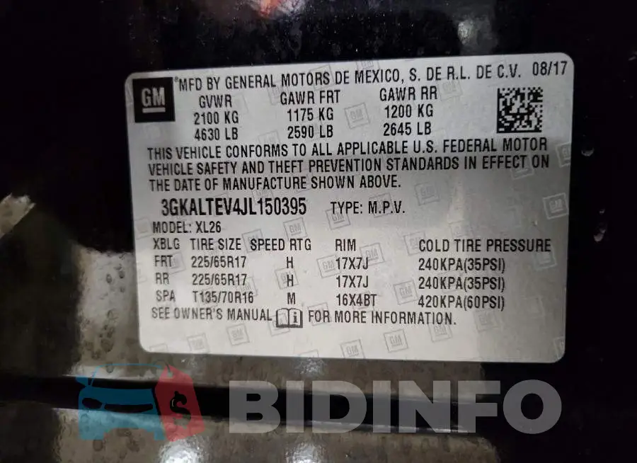 3GKALTEV4JL150395 Photo# 13