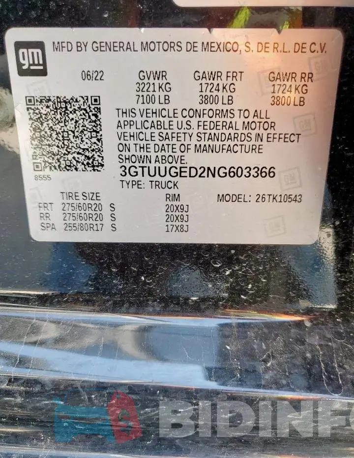 3GTUUGED2NG603366 Photo# 12