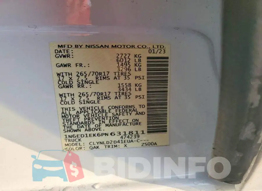 1N6ED1EK6PN631811 Photo# 12