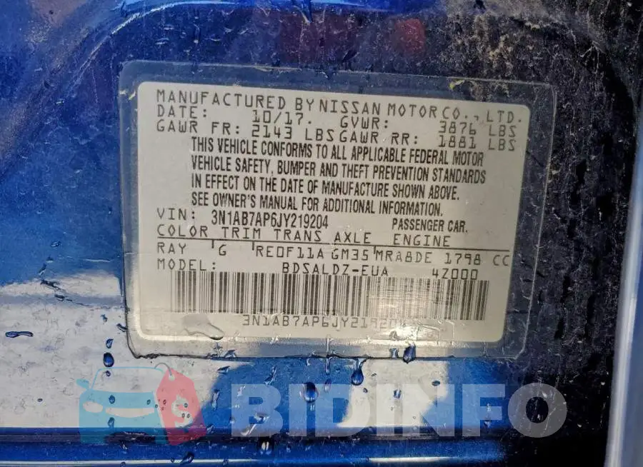 3N1AB7AP6JY219204 Photo# 13
