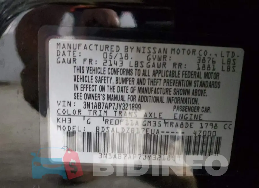 3N1AB7AP7JY321899 Photo# 13