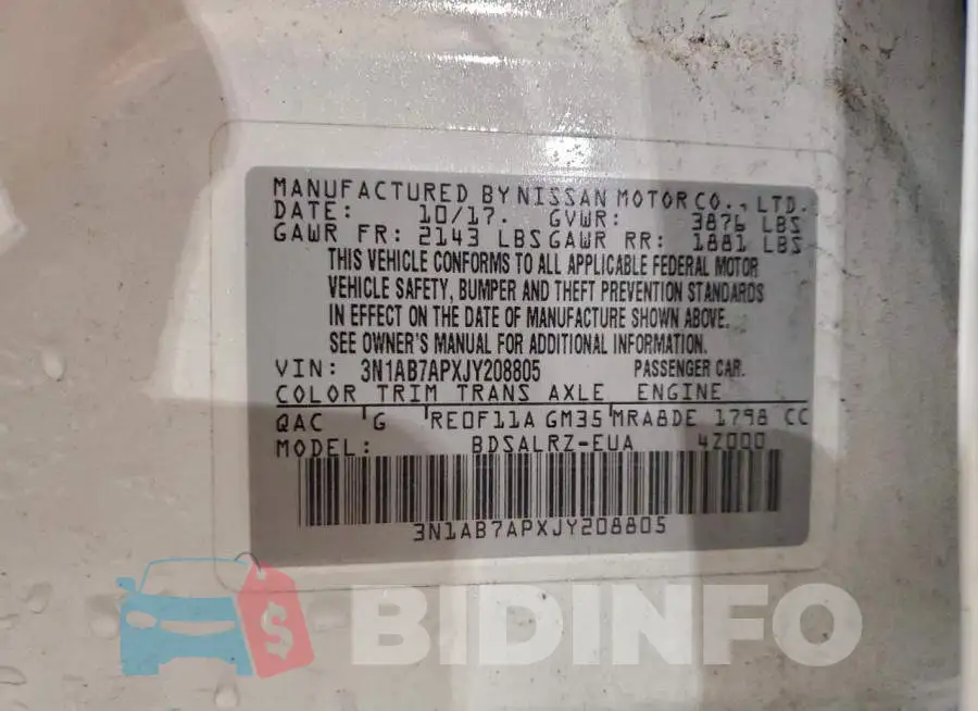 3N1AB7APXJY208805 Photo# 12