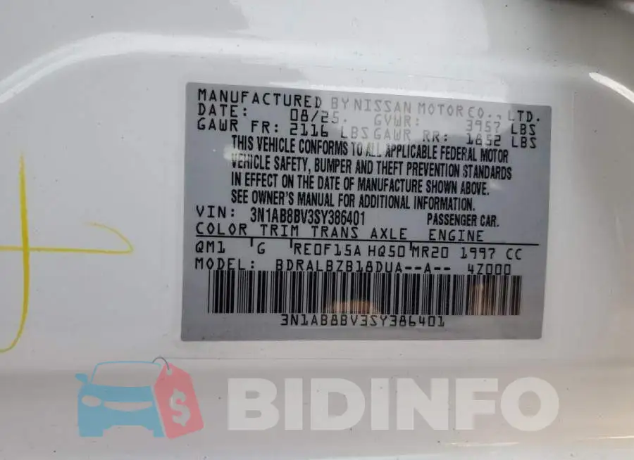 3N1AB8BV3SY386401 Photo# 13
