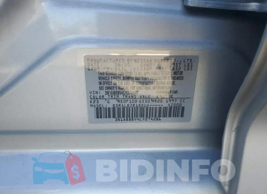 3N1AB8BV4LY274286 Photo# 12