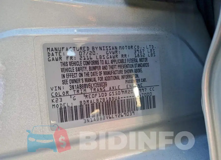 3N1AB8BV6LY269039 Photo# 12