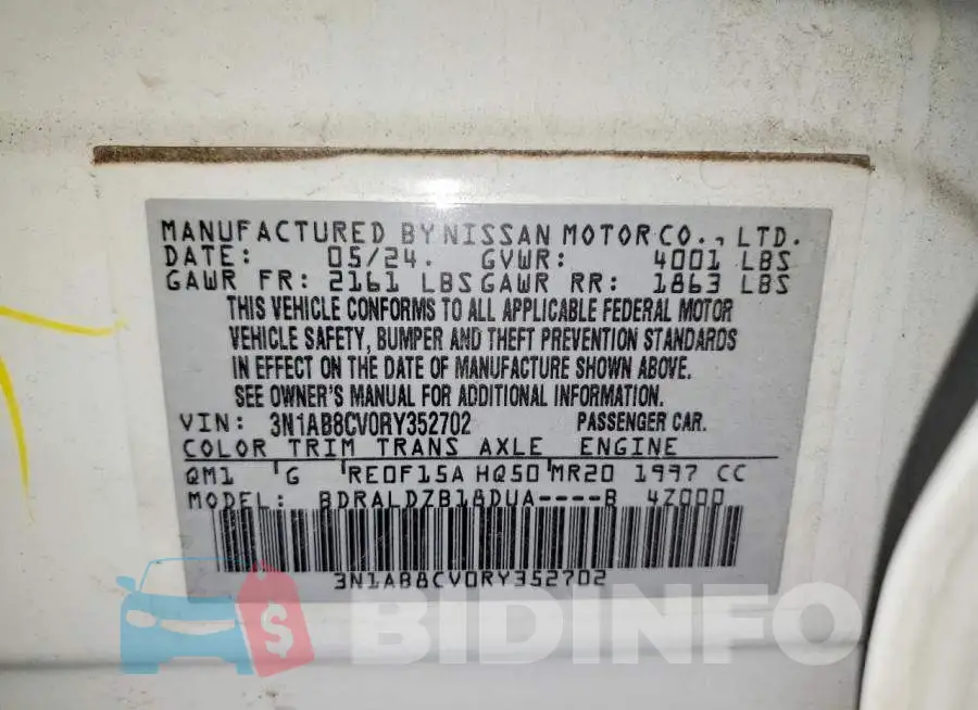 3N1AB8CV0RY352702 Photo# 12