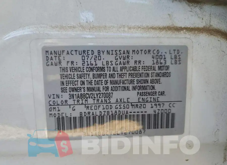 3N1AB8CV2LY270087 Photo# 13