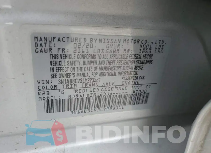 3N1AB8CV3LY223361 Photo# 12