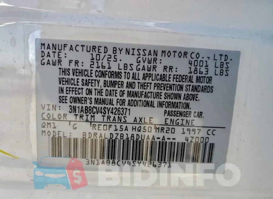 3N1AB8CV4SY426371 Photo# 13