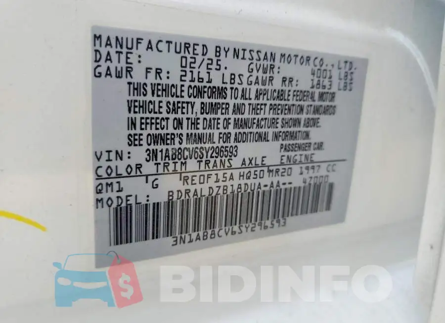 3N1AB8CV6SY296593 Photo# 12