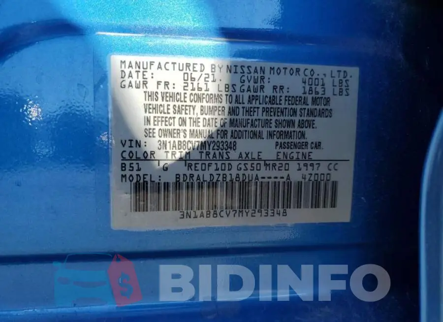 3N1AB8CV7MY293348 Photo# 12
