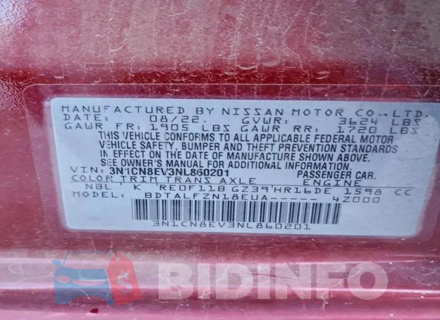 3N1CN8EV3NL860201 Photo# 12