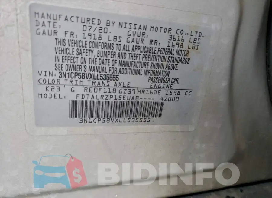 3N1CP5BVXLL535555 Photo# 14