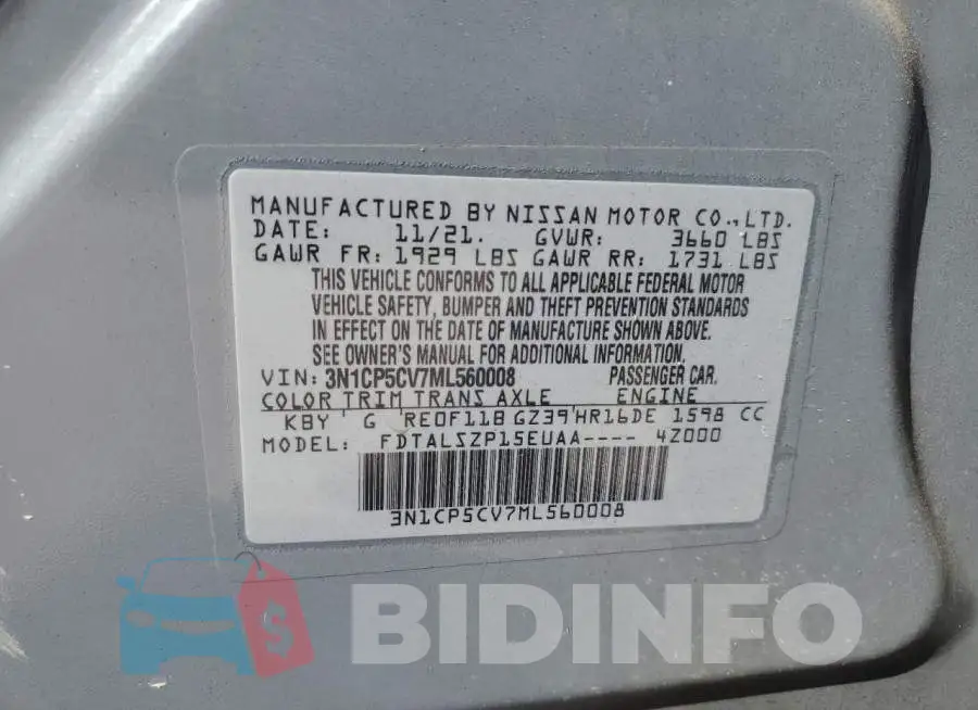 3N1CP5CV7ML560008 Photo# 12